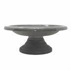 Short Cool Grey Fiber Clay Bird Bath