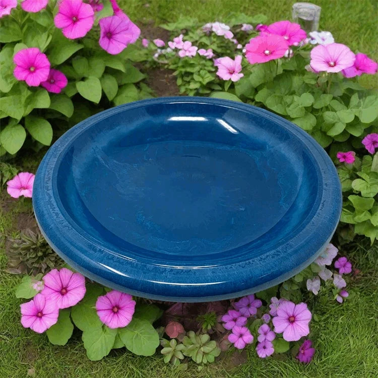 19" Azure Fiber Clay Bird Bath Bowl Only