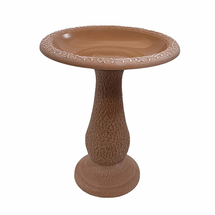 24" Terra Cotta Fiber Clay Bird Bath