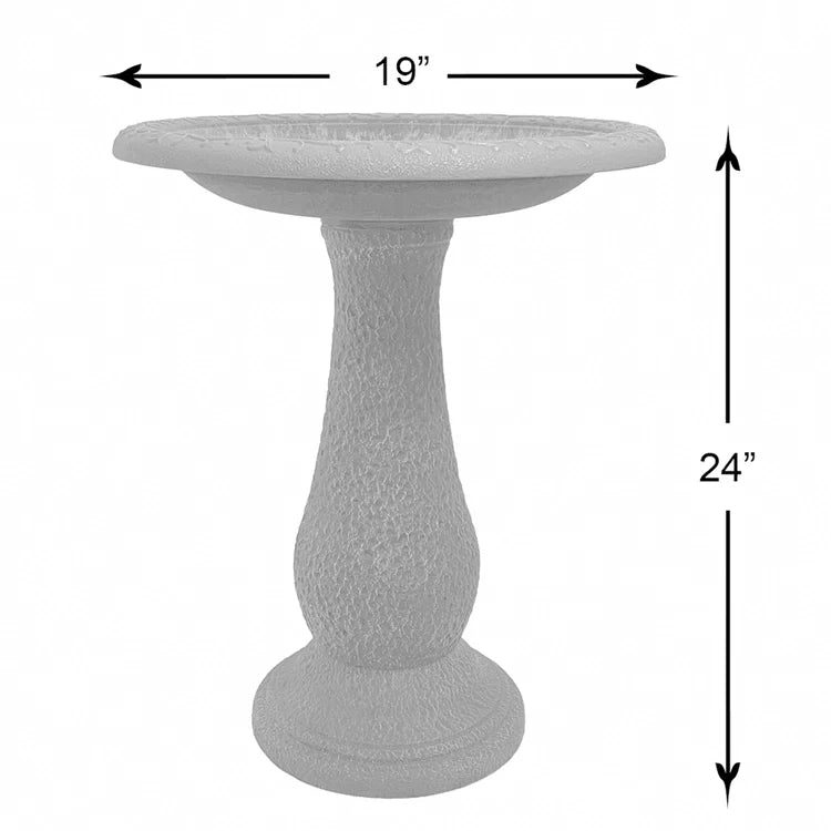 24" Terra Cotta Fiber Clay Bird Bath