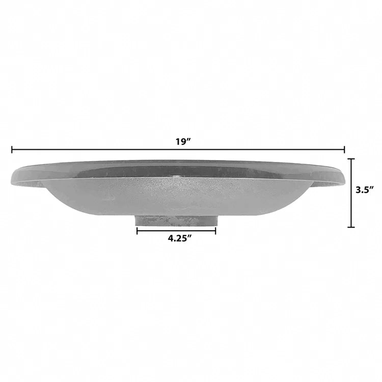 19" Azure Fiber Clay Bird Bath Bowl Only