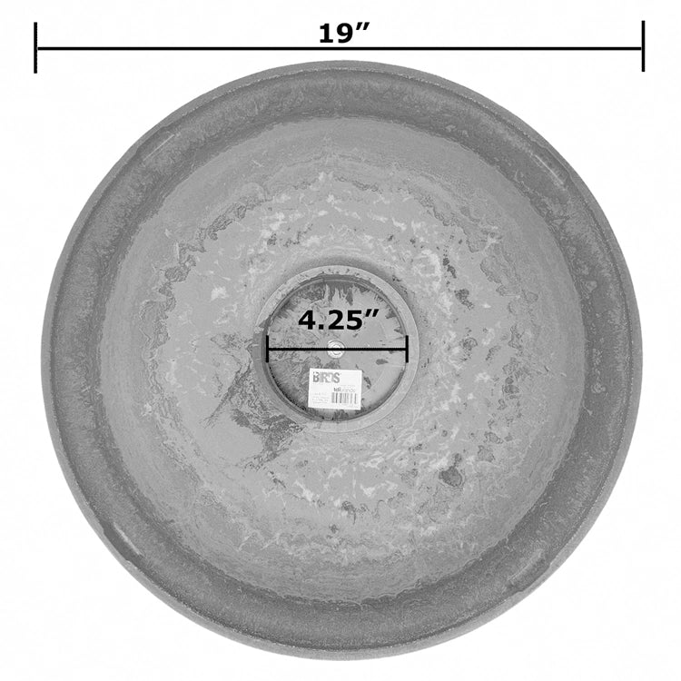 19" Azure Fiber Clay Bird Bath Bowl Only