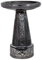 Art Deco Birdbath Set - Mirror Black