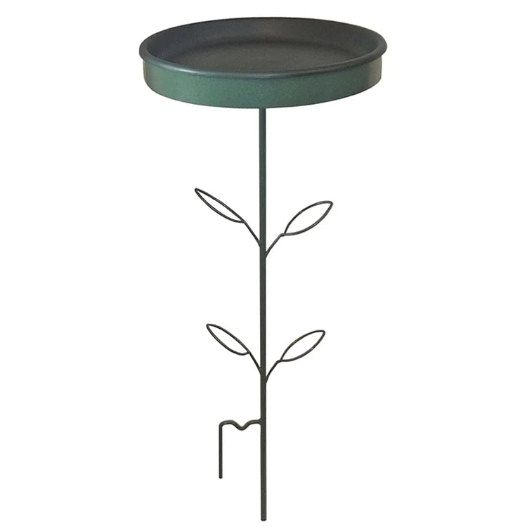 Ground Stake Bird Bath, Green