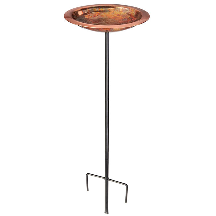 Pure Copper Bird Bath Stake – Fired Finish Outdoor Garden Decor