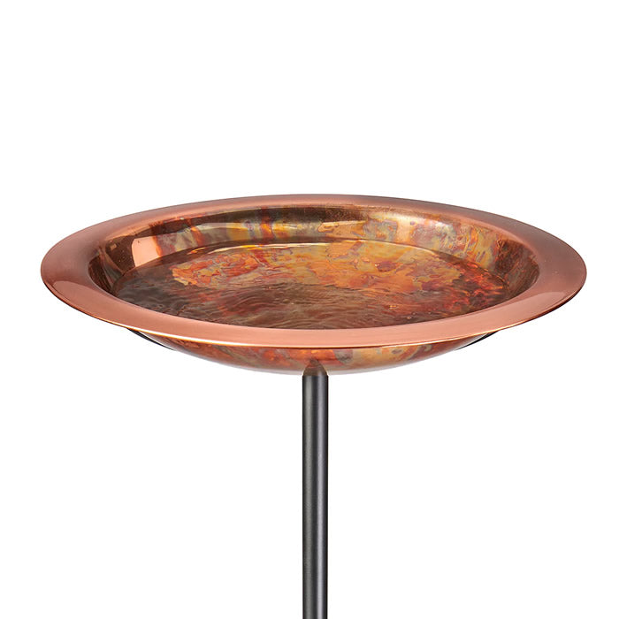 Pure Copper Bird Bath Stake – Fired Finish Outdoor Garden Decor