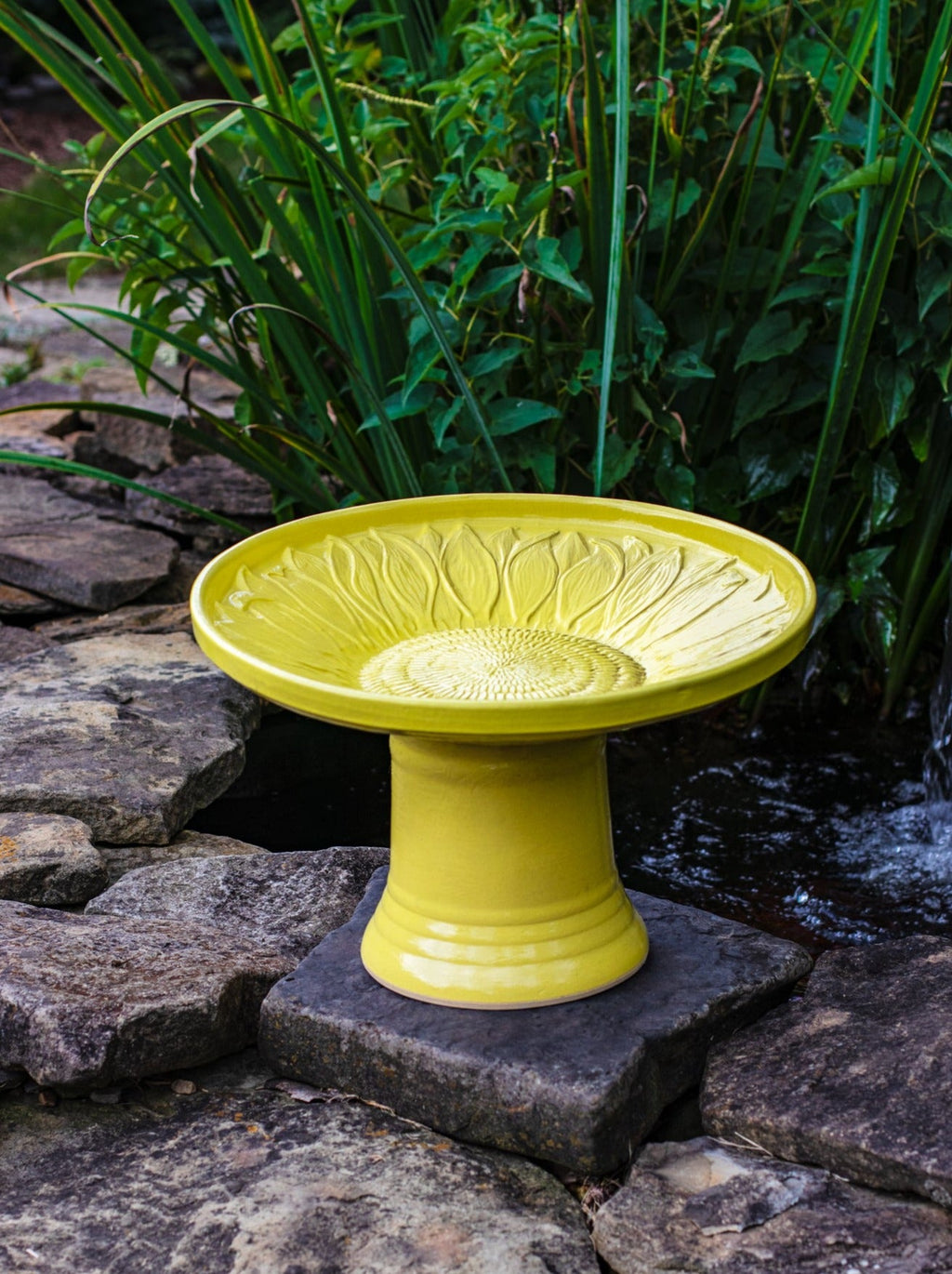 Blossom Birdbath Set - Soft Yellow
