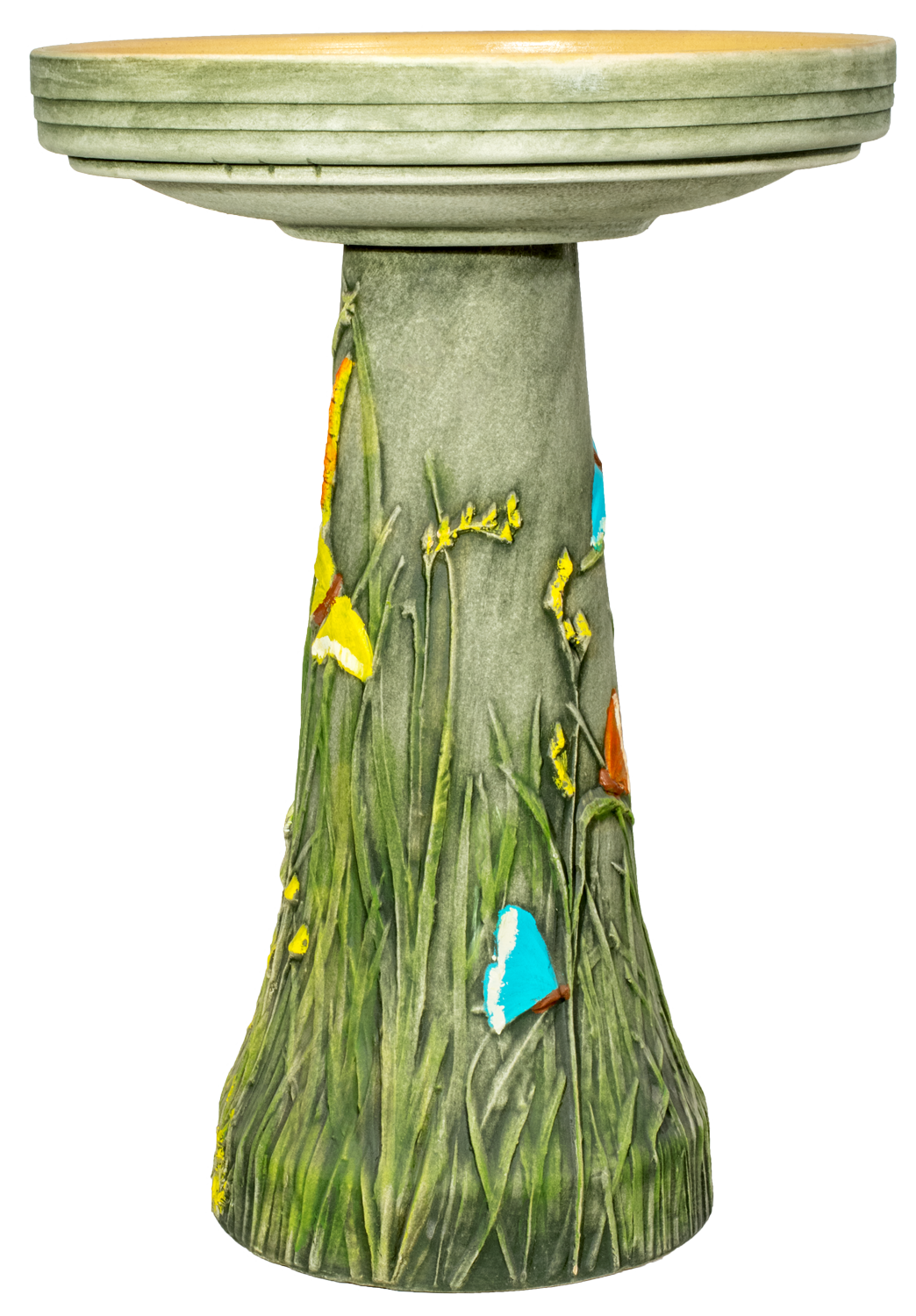 Handpainted Butterfly Birdbath Set