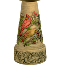 Handpainted Summer Cardinal Pedestal - Aged