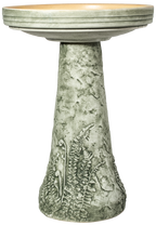 HandAged Fern Birdbath Set