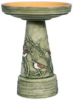 Handpainted Songbird Birdbath Set