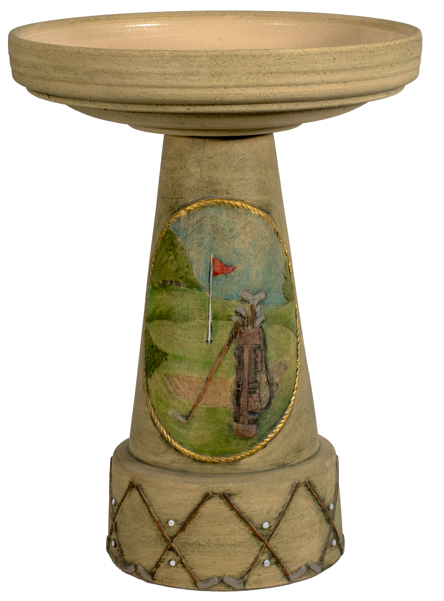 The Golfer Birdbath Set - Handpainted (customizable)