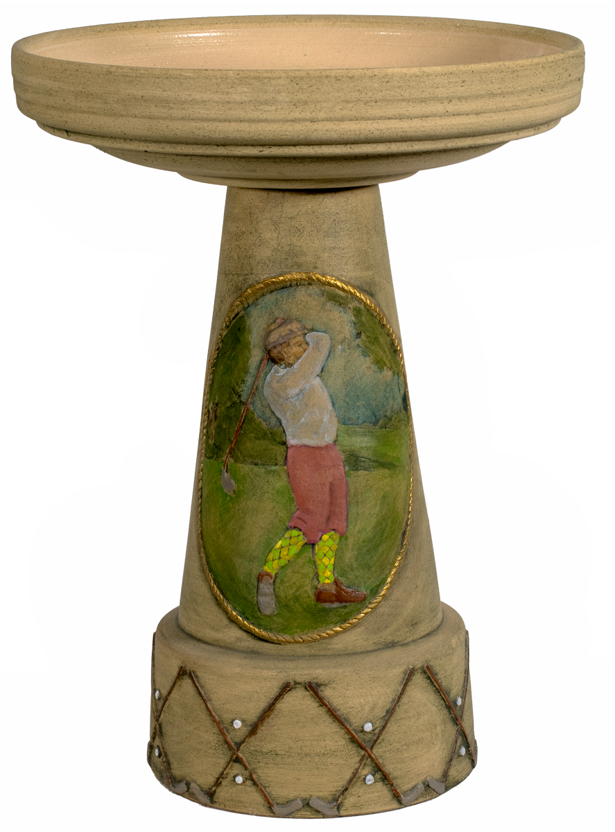 The Golfer Birdbath Set - Handpainted (customizable)