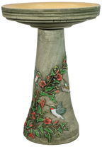 Handpainted Hummingbird Birdbath Set