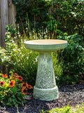 Handpainted Lavender Birdbath Set