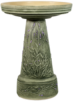 Handpainted Lavender Birdbath Set