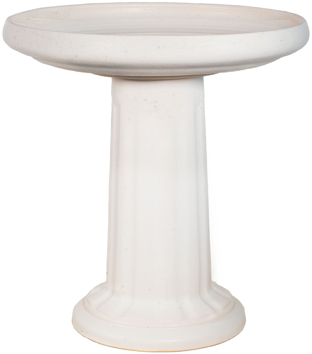Muskingum Birdbath Set - Matte White