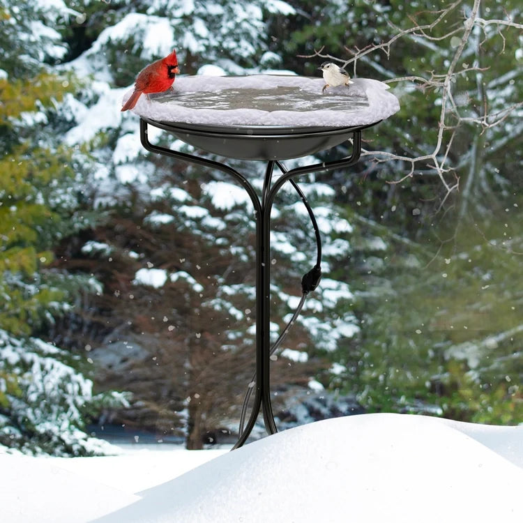 20" Heated Bird Bath with Metal Stand