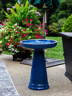 Simple Elegance Birdbath Set - Cobalt Blue