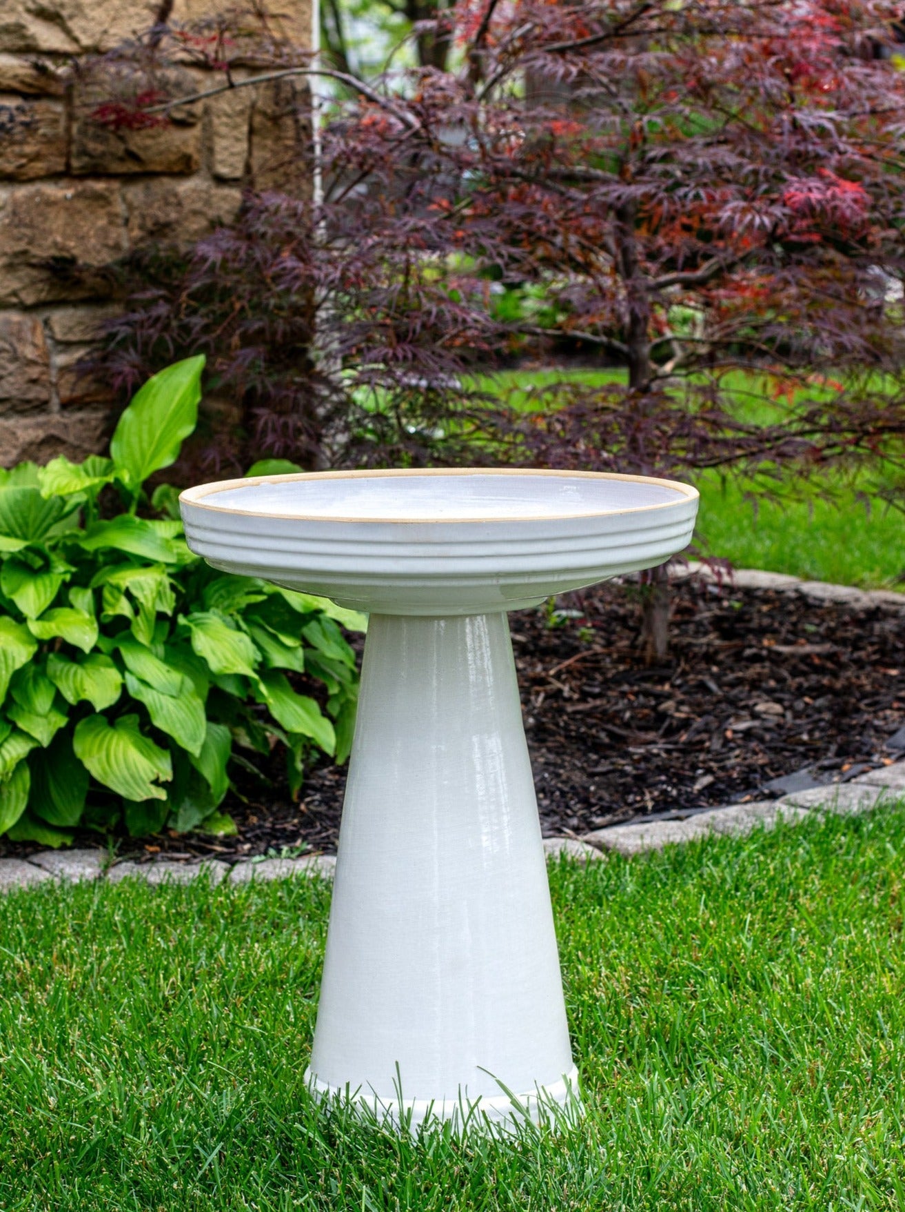 Simple Elegance Birdbath Set - White