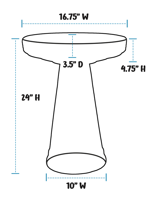 Simple Elegance Birdbath Set - Cobalt Blue