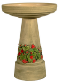 Strawberry Patch Birdbath Set - Handpainted