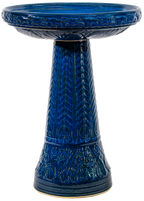 Summer Garden Birdbath Set - Cobalt Blue