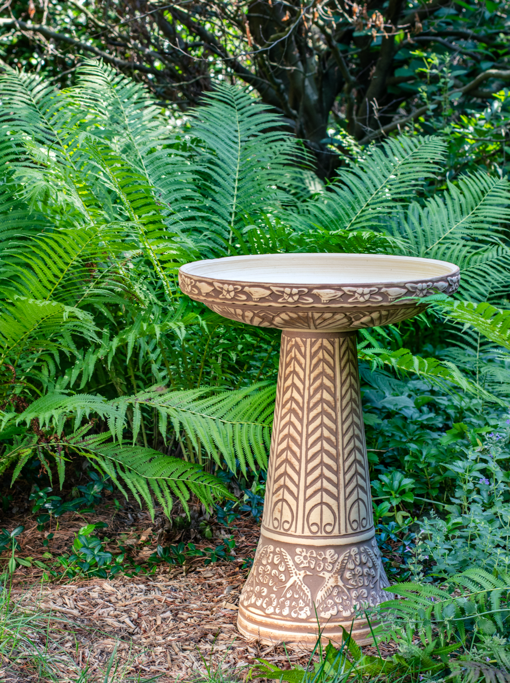Summer Garden Birdbath Set - Loam Brown