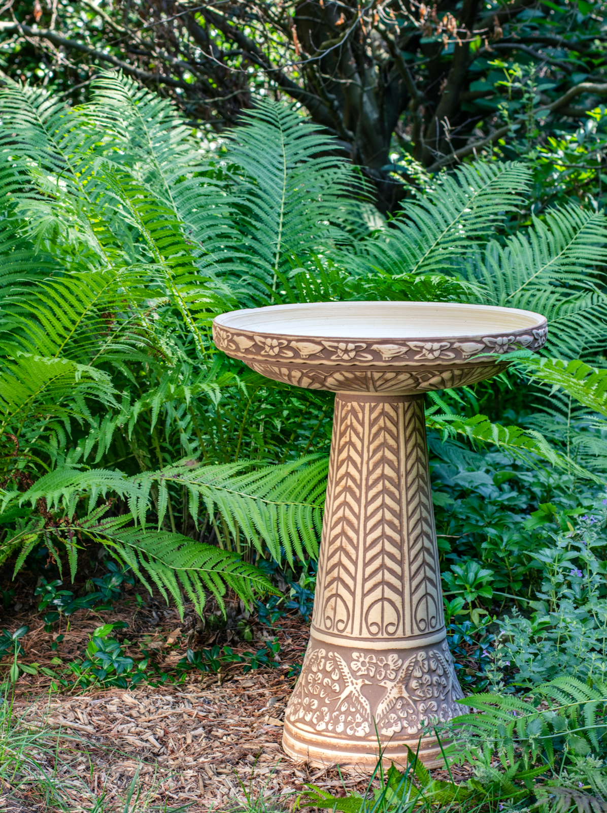 Summer Garden Birdbath Set - Loam Brown