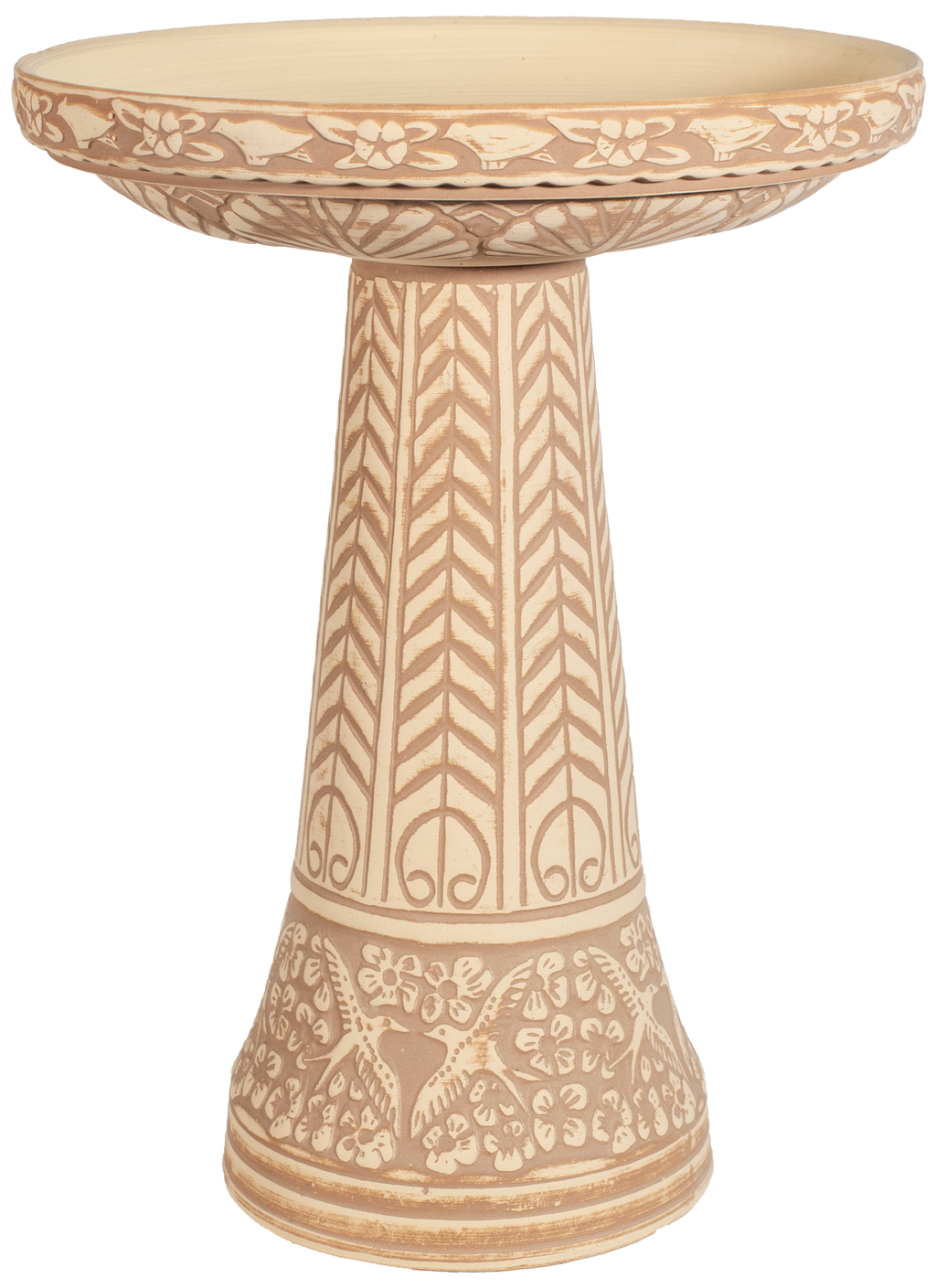 Summer Garden Birdbath Set - Loam Brown