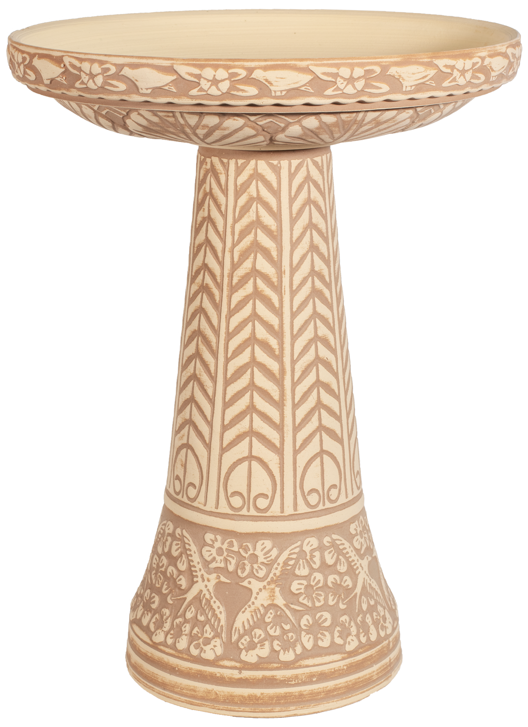 Summer Garden Birdbath Set - Loam Brown