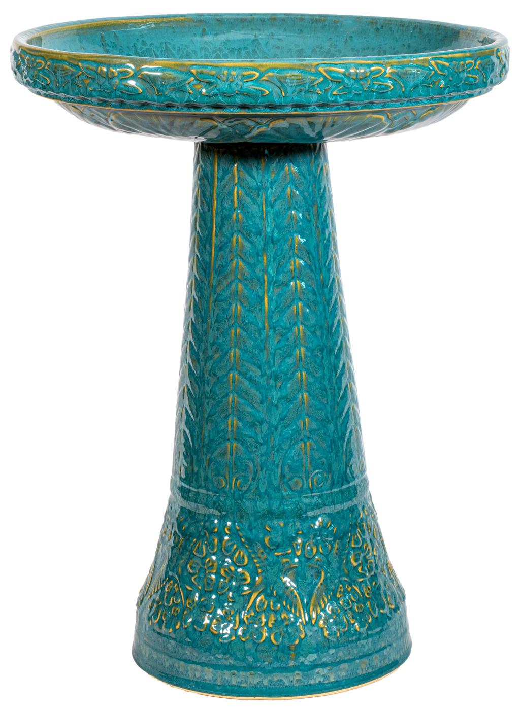 Summer Garden Birdbath Set - Mosaic Turquoise