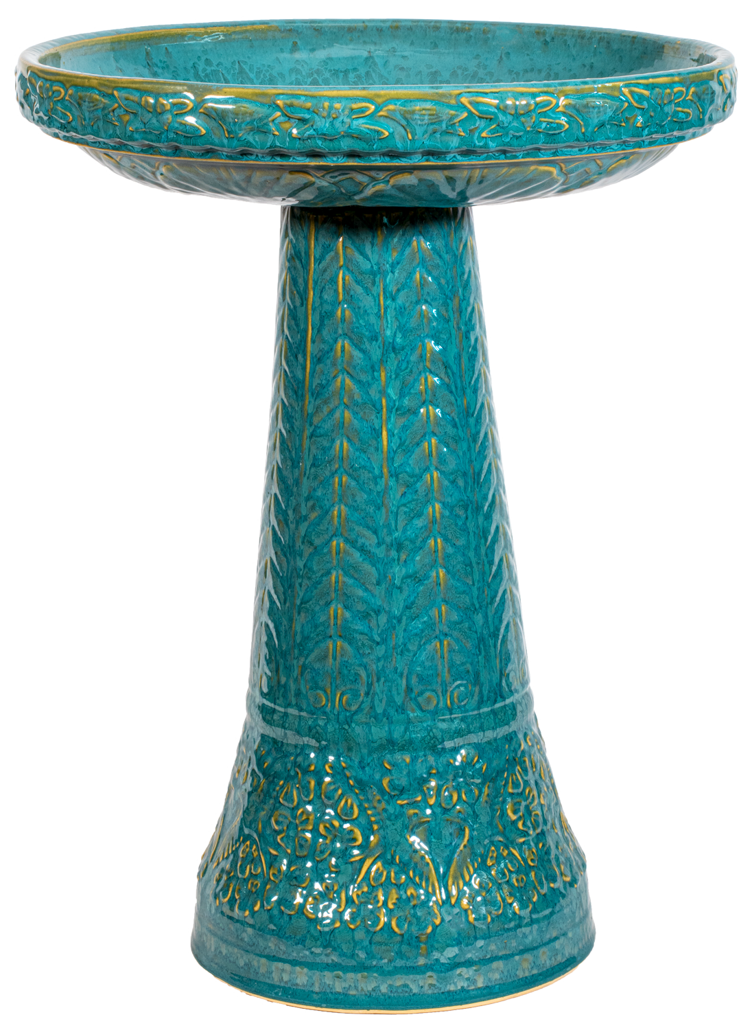 Summer Garden Birdbath Set - Mosaic Turquoise