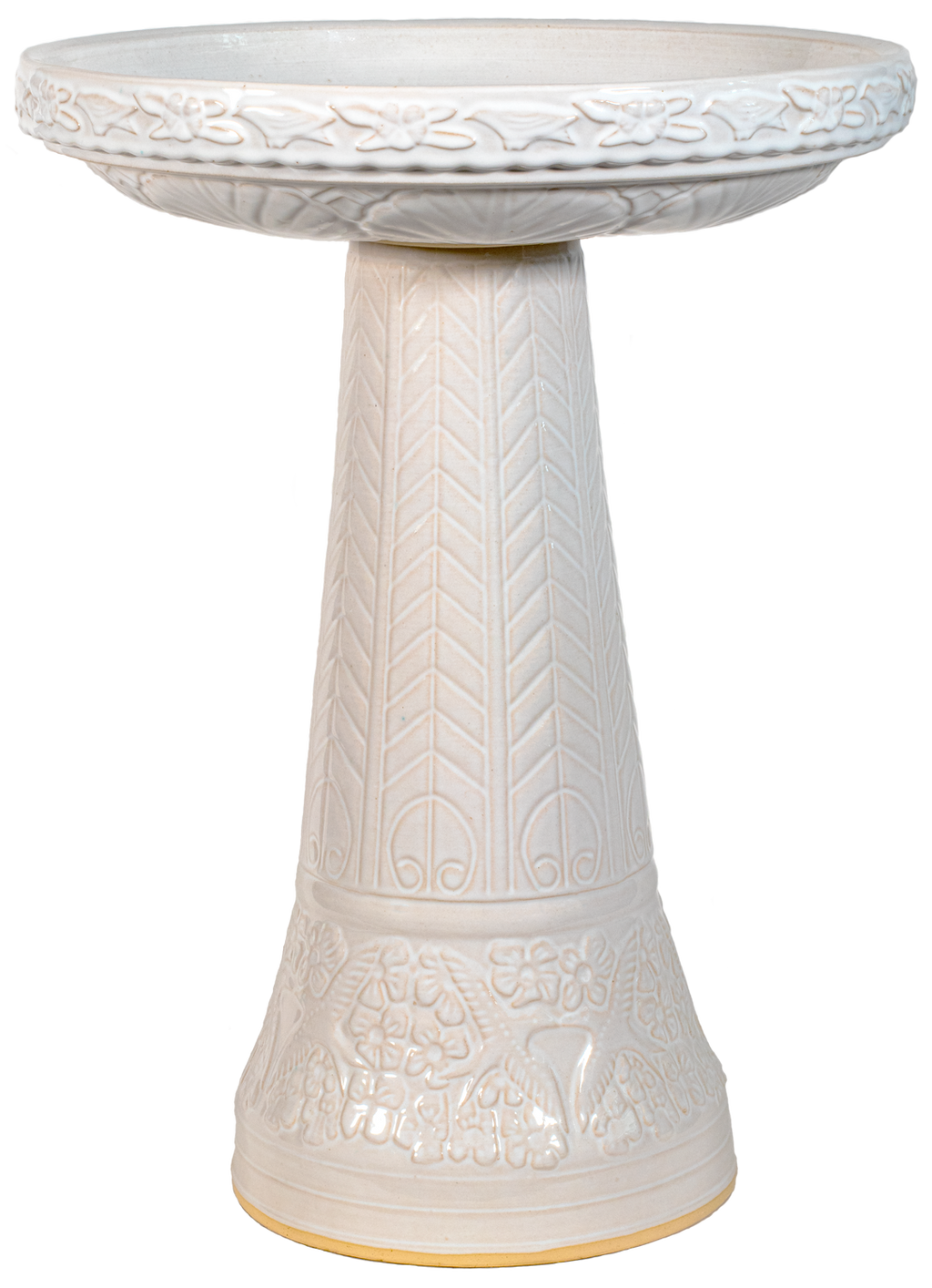 Summer Garden Birdbath Set - White