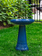 Summer Garden Birdbath Set - Cobalt Blue