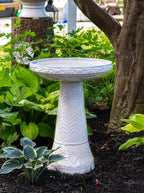Summer Garden Birdbath Set - White
