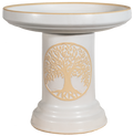Tree of Life Birdbath Set - Matte White