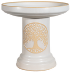 Tree of Life Birdbath Set - Matte White