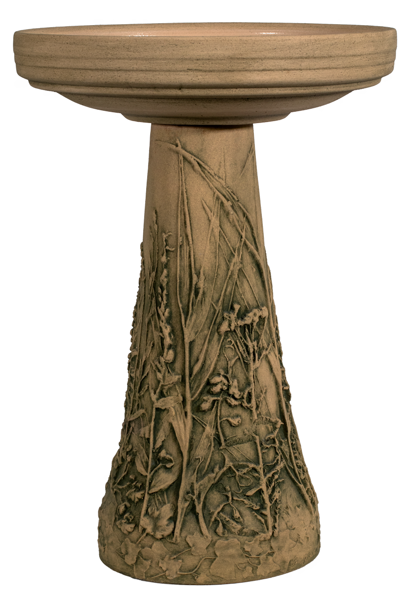 Wildflower & Herb Birdbath Set - Aged