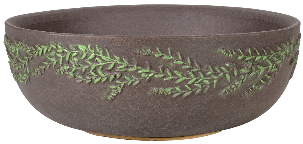 Wreath Low Bowl - Handpainted