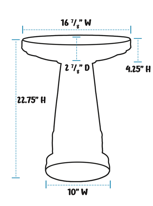Zanesville Cobalt Blue Birdbath Set – Outdoor Decorative Garden Bird Bath