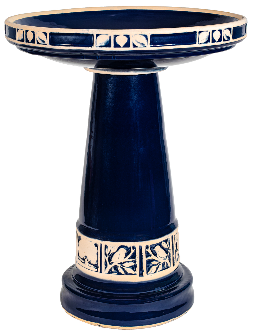 Zanesville Cobalt Blue Birdbath Set – Outdoor Decorative Garden Bird Bath