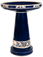 Zanesville Cobalt Blue Birdbath Set – Outdoor Decorative Garden Bird Bath