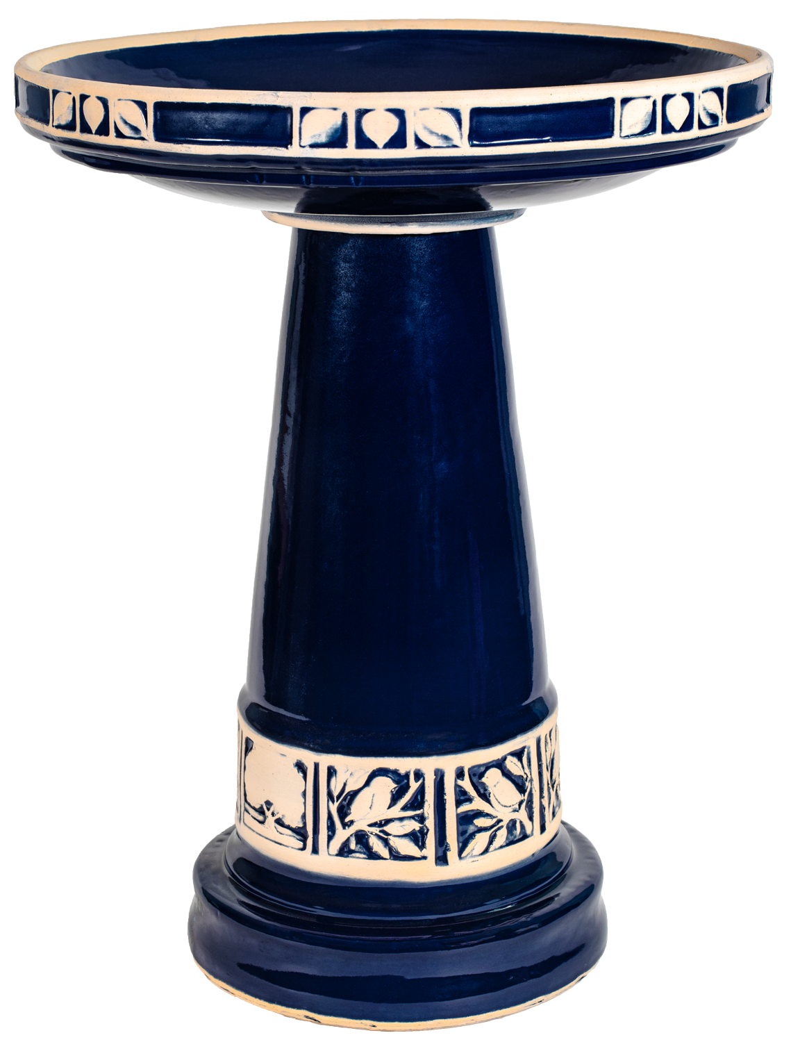 Zanesville Cobalt Blue Birdbath Set – Outdoor Decorative Garden Bird Bath
