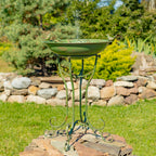 Two Birds" Iron Birdbath - 3 Color Options