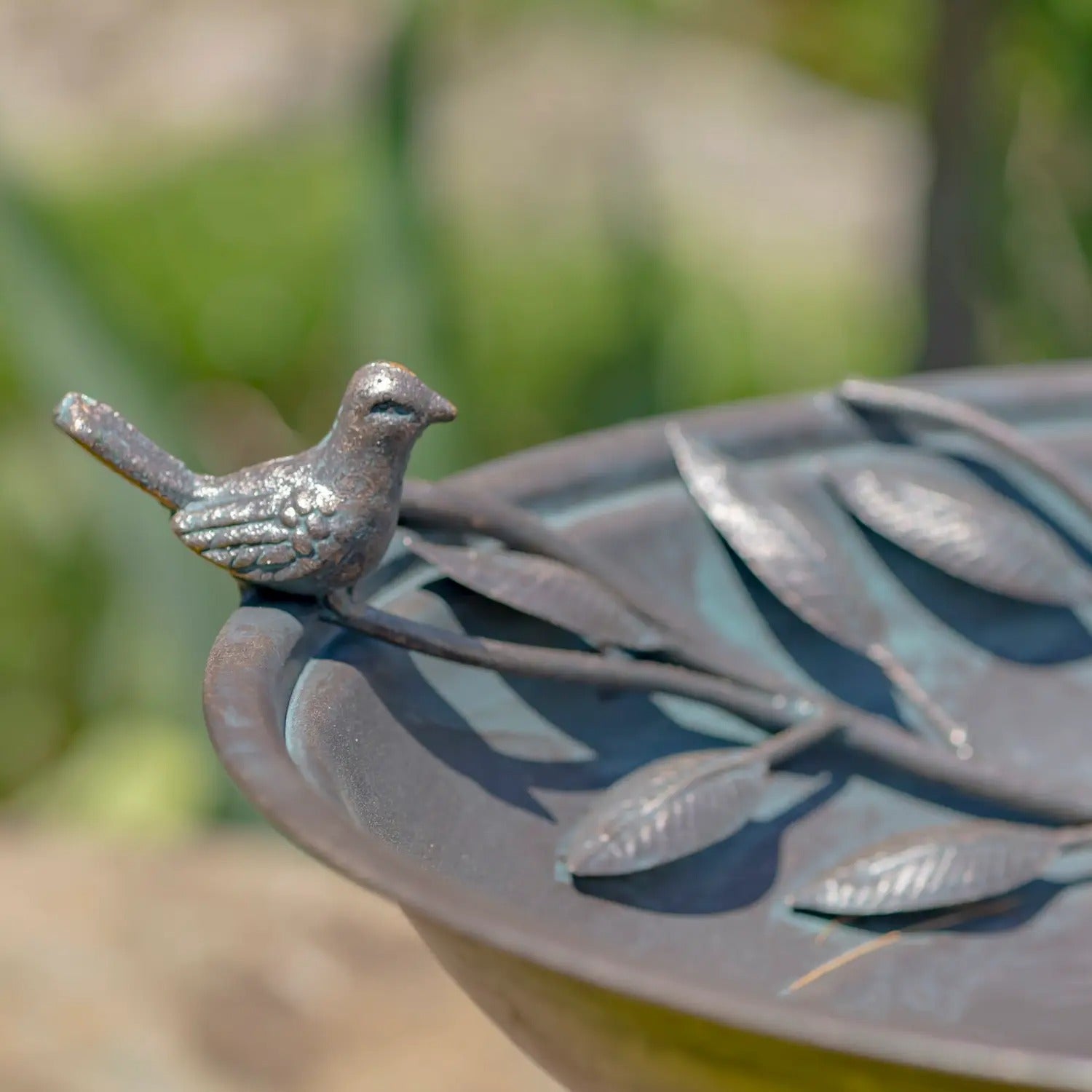 Two Birds" Iron Birdbath - 3 Color Options