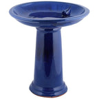 Bird Bath On Pedestal W/Bird Ceramic