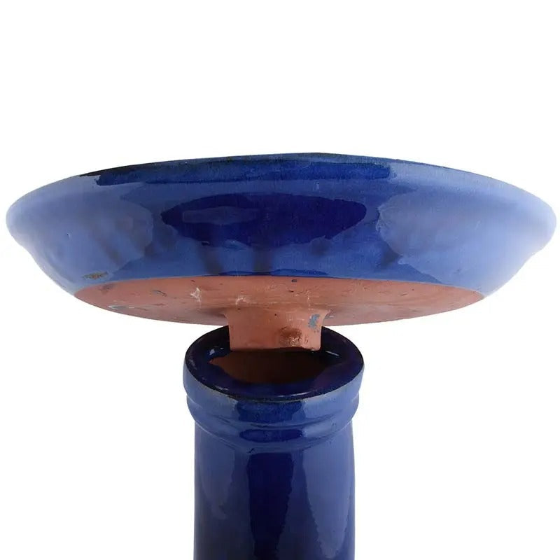 Bird Bath On Pedestal W/Bird Ceramic